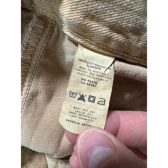 Y2K Tommy Jeans Double Knee Jeans Tan Utility Size 36x32 Streetwear - Picture 6 of 12